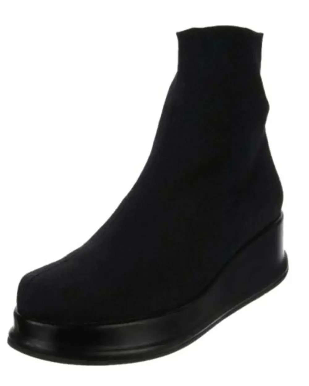 Robert Clergerie Quaras Stretch Knit Platform Leather Sock Boot Vintage